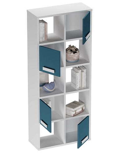 Стеллаж сквозной книжный на 10 ниш с ящиками E810