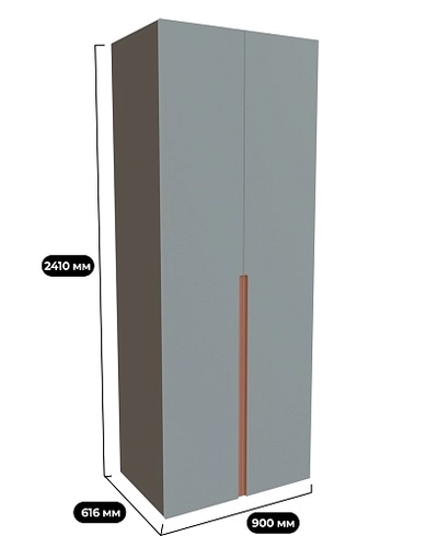 Шкаф двухдверный с узкими ящиками, фасады в эмали LE210.60-2