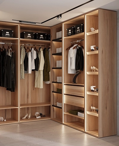 Гардеробная система без фасадов Элементис 6