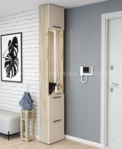 Шкаф завершающий с обувницей и зеркалом L250