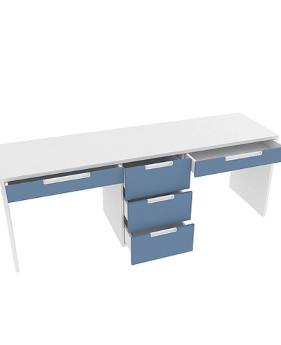 Cтол прямой на 2 рабочих места, фасады в эмали LE718.2