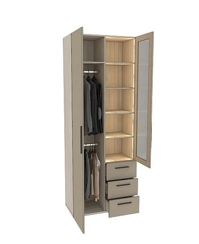 Шкаф комбинированный со стеклом с подсветкой L215S L/R