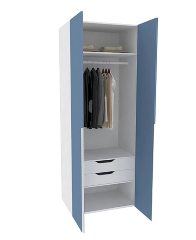 Шкаф двухдверный с ящиками во всю ширину, фасады в эмали LE210.60-3