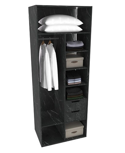 Шкаф для спальни с полками и штангой с подсветкой R210.60-4