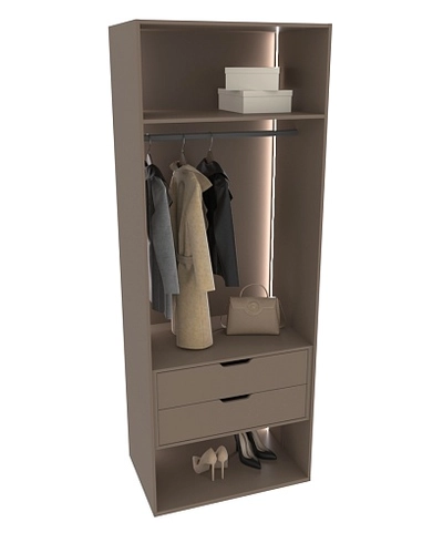 Шкаф для спальни с двумя ящиками и штангой с подсветкой R210.60-2