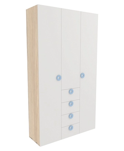 Шкаф трехдверный с ящиками узкий L203.44