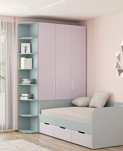 Шкаф двухдверный с фальш-панелью, фасады в эмали LE212.4-120