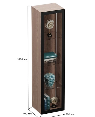 Шкаф навесной стеклянный с подсветкой R331.2 нестандарт