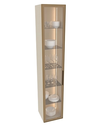 Шкаф со стеклянными фасадом полки стекло с подсветкой R220.1