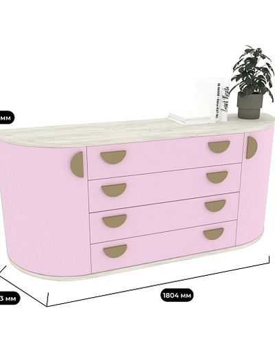 Комод радиусный на 1800 мм P748