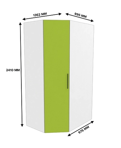Шкаф угловой с подсветкой L209.60 L/R