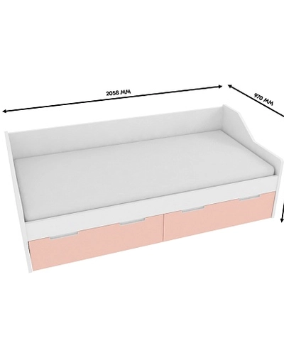 Кровать односпальная, фасады в эмали LE902.200, 90x200