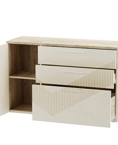 Комод с фрезерованными фасадами в эмали LE706 L/R