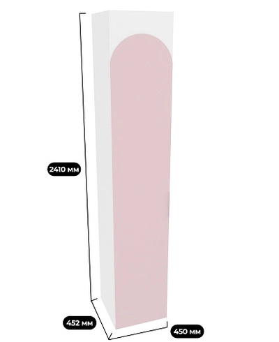 Шкаф однодверный со полками узкий, фрезерованные фасады в эмали LE220.44-4