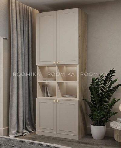 Шкаф для книг с нишей А216 с подсветкой