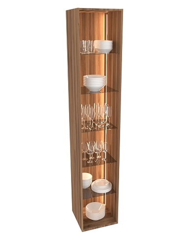 Шкаф со стеклянными фасадом полки стекло с подсветкой R220.1