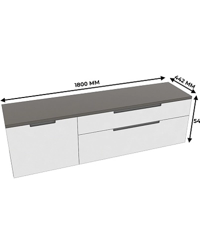 Тумба TV напольная, фасады в эмали LE-506 L/R