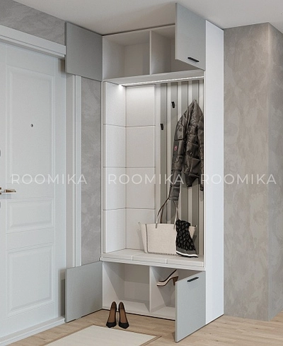 Секция с крючками с подсветкой и мягкими панелями L419