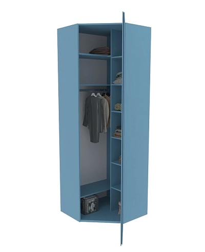 Шкаф угловой равносторонний, фрезерованные фасады в эмали LE218.1