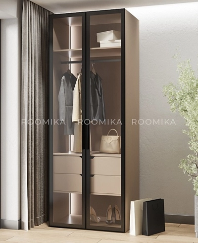 Шкаф для спальни с двумя ящиками и штангой с подсветкой R210.60-2