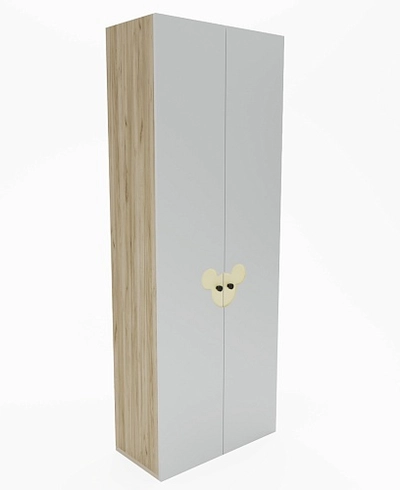 Шкаф двухдверный узкий, фасады в эмали LE210.44-1