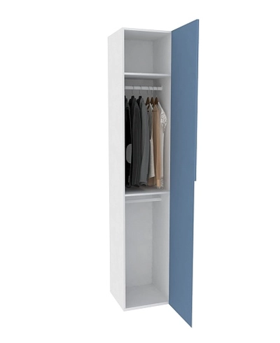 Шкаф однодверный со штангой узкий, фасады в эмали LE220.44-1