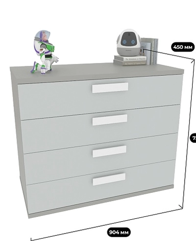Комод 4 ящика шириной 904мм E794