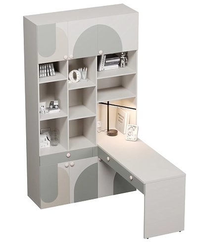 Ниша с рабочей зоной, фрезерованные фасады в эмали LE425 L/R