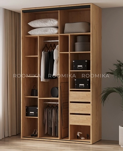 Шкаф-купе ХG150.60-2, профиль INTEGRO, фасад МДФ/зеркало серебро