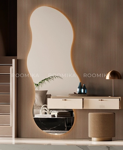 Зеркало L165 с туалетным столиком L515 с подсветкой L/R