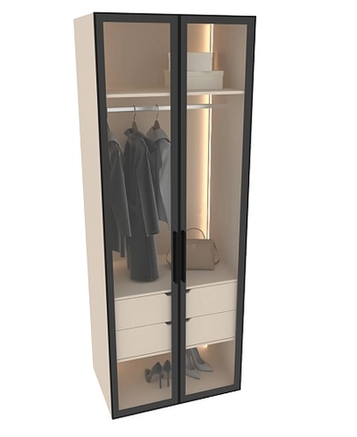 Шкаф для спальни с двумя ящиками и штангой с подсветкой R210.60-2