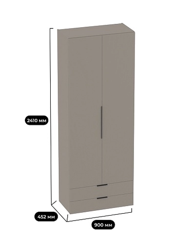 Шкаф 2 дверный с ящиками, фасады в эмали LE211.44