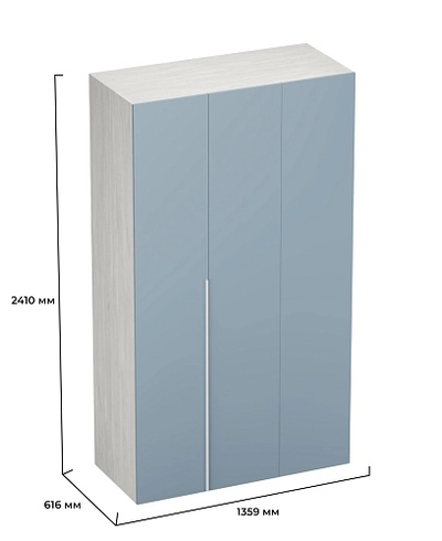 Шкаф со складными дверьми и фальш панелью, фасады в эмали LE206 L/R