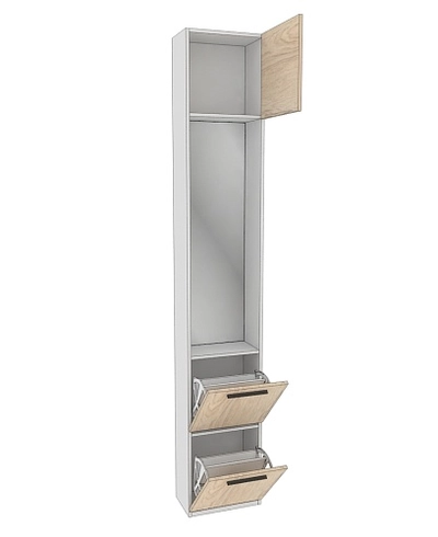 Шкаф завершающий с обувницей и зеркалом L250