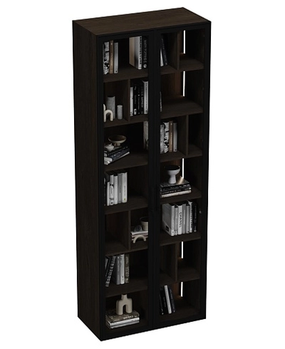 Шкаф-стеллаж со стеклянными фасадами с подсветкой R212