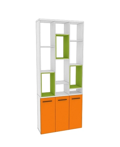 Стеллаж-тумба перегородка со вставками L239