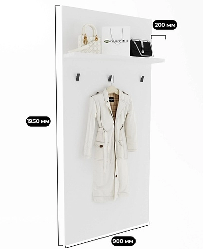 Панель широкая с полкой и крючками L177