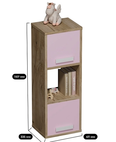 Cтеллаж сквозной книжный на 3 ниши с фасадом E803