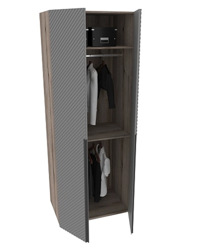 Шкаф 2 дверный, фрезерованные фасады в эмали LE210.60-1