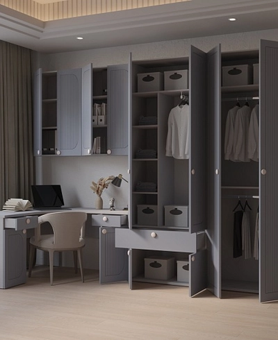 Шкафная группа Лацио фрезерованные фасады в эмали 61