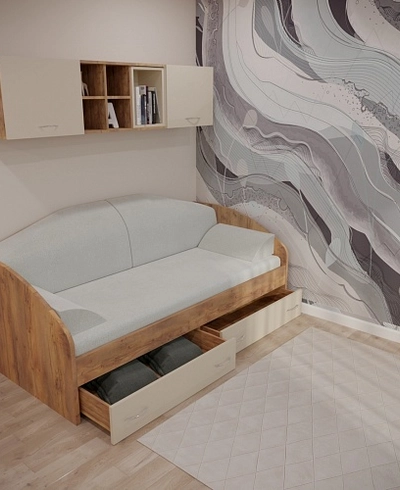 Кровать односпальная с ящиками P902N, 90x190