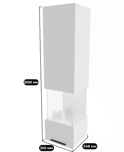 Шкаф навесной, со стеклом L-381.2