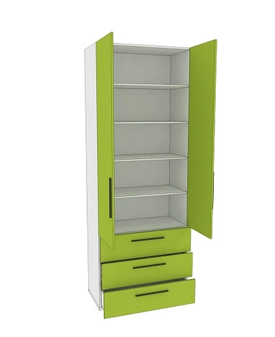 Шкаф книжный/для одежды с тремя ящиками L213