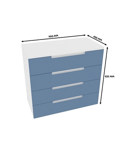 Комод 4 ящика, фасады в эмали LE704