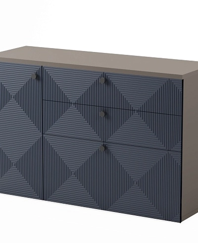 Комод с фрезерованными фасадами в эмали LE706 L/R