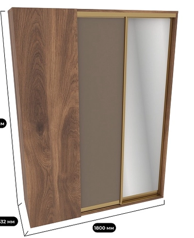 Шкаф-купе ХG181.60-1, профиль INTEGRO, фасад МДФ/зеркало серебро