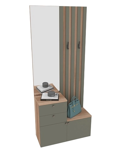 Тумба с зеркалом и крючками L423