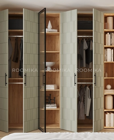 Шкафная группа Лацио фрезерованные фасады в эмали 32