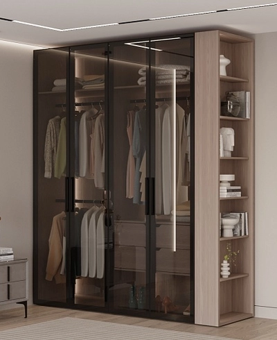 Шкаф для спальни с двумя ящиками и штангой с подсветкой R210.60-2