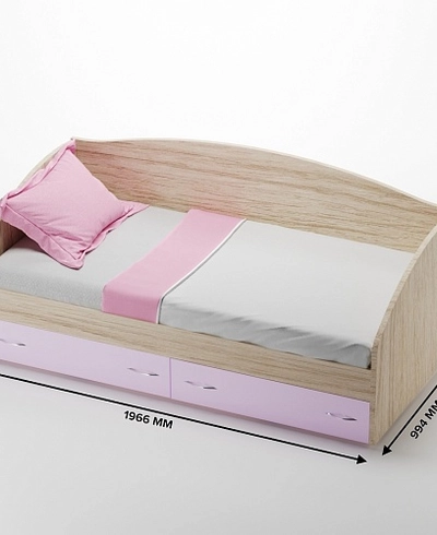 Кровать односпальная с ящиками P902N, 90x190